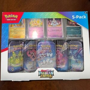 Costco Pokemon Scarlet & Violet Paldean Fates Mini Tin 5-pack